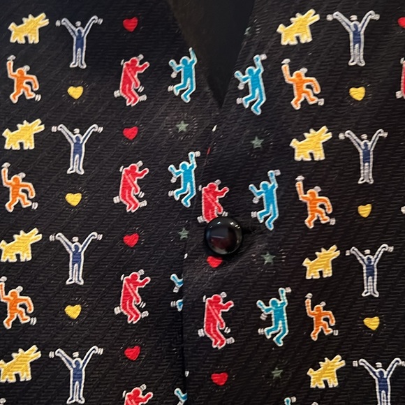 The Museum Company black silk Keith Haring vest size Medium - mint condition - Picture 4 of 8